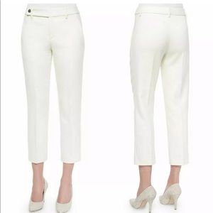 Helmut Lang Cropped Double Woven Wool Blend Pants